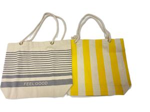 กระเป๋าชายหาดผ้าแคนวาสสำหรับผู้หญิงลายนักช้อปพร้อมสายรัดคอตตอนผู้ผลิต - Product Image 2
