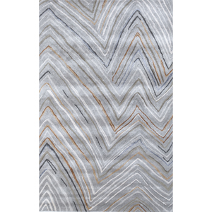 Genesis Beige & <b>Brown</b> Hand Tufted <b>Wool</b> & Viscose Rug Chevron Pattern for Home Use-Taq-4318 - Product Image 1