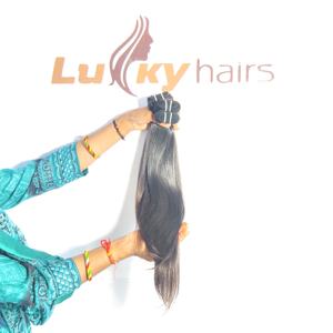 Extensions de cheveux humains indiens vierges non traités, lisses et soyeux, avec double trame, vague lâche et vague d'eau - Product Image 4