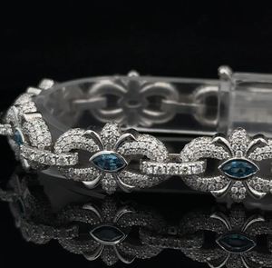 สร้อยข้อมือเพชรแฟนซีเงินสเตอร์ลิงประดับเพชรสังเคราะห์รูปตัว G น้ำหนัก40ก. สำหรับใบรับรอง - Product Image 2