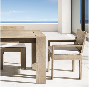 Luxury Waterproof <strong>Teak</strong> Chair Set with Elegant <strong>Tables</strong> for <strong>Dining</strong> in Outdoor Spaces-for Terrace Garden Courtyard or Hotel - Product Image 3