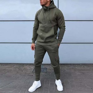 2025 pull personnalisé de haute qualité blanc survêtements hommes sueur avec poche survêtements ensemble blanc Jogging costumes homme survêtement - Product Image 5