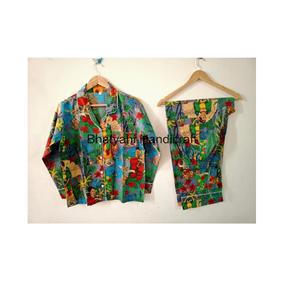 Hermoso Conjunto de pijama de algodón suave para mujer, traje de noche largo, ropa de dormir cómoda para verano y primavera, conjunto de PJ - Product Image 5