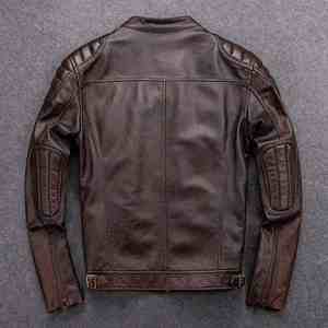 เสื้อแจ็คเก็ตหนังคุณภาพพรีเมียมสำหรับผู้ชาย หนังแท้ มีไซส์ใหญ่ ราคาส่งถูก - Product Image 2