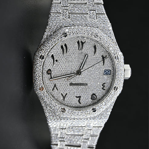 El mejor proveedor de lujo de 30 quilates VVS Moissanite Diamond Studded Iced Quartz Watch Acero inoxidable Business Analog Square Crystal - Product Image 2