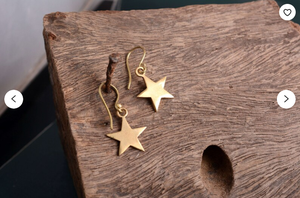 Best Fashionable Trendy Dainty Star Brass Drop <b>Earring</b> Minimal 18k <b>Gold</b> Plated Cute minimal Wholesale <b>Dangle</b> <b>Earring</b> For Women - Product Image 3