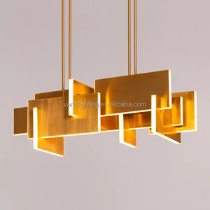 Lámpara de Techo Moderna Americana LED, Araña Colgante de Latón Dorado, Decoración de Alta Estética, Lámpara de Metal para Sala de Estar - Product Image 1