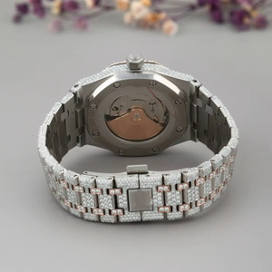 นาฬิกาฮิปฮอปสุดหรู Icedout ประดับเพชรโมอิสซาไนต์ VVS เครื่องควอตซ์ ผ่านการทดสอบเพชร หน้าปัดกระจก สายหนัง - Product Image 4