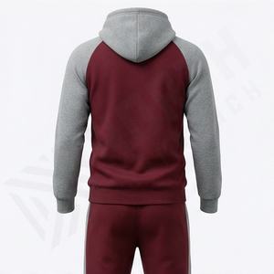 Ensemble sweat-shirt et jogging à deux tons pour homme, avec poche kangourou, pour l'hiver, la salle de sport, le sport, 100% coton, ensemble de survêtement personnalisé - Product Image 2