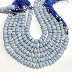 Cuentas de forma de Rondelle facetadas de ópalo azul, cuentas de piedras preciosas de ópalo natural de 7-8MM para la fabricación de joyas - Product Image 1