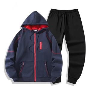 ชุดแจ็กเก็ตขนแกะไซส์ใหญ่สำหรับผู้ชายฤดูใบไม้ร่วงฤดูหนาวชุดเสื้อแจ็กเก็ตกางเกงลำลองมีซิปสำหรับเล่นกีฬาวิ่งฟิตเนส - Product Image 4