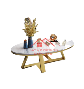 Table basse en marbre et métal, combinaison de table d'appoint, mobilier de salon haut de gamme 2025 - Product Image 6