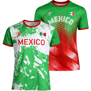 Maillot de football unisexe Mexique imprimé, séchage rapide, performance optimale, 100 % polyester, logo au dos, anti-odeur, coupe classique, col rond, manches courtes - Product Image 1
