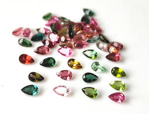 Piedra preciosa suelta facetada de corte de pera de 3x5mm - 6x9mm de turmalina múltiple natural para la fabricación de joyas - Product Image 6