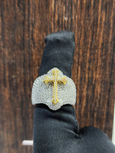 Anillo Cruzado de Plata de Ley 925 con Incrustaciones de Diamantes de Imitación, Diseño Único de Joyería Hip Hop Personalizable de Lujo - Product Image 5