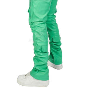 Pantalon en cuir pour homme, coupe slim, tendance, élégant, décontracté, streetwear, confortable, tenue stylée - Product Image 3