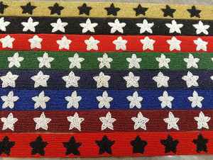 Cinturones de cuentas multicolor hechos a mano y correas de guitarra de longitud personalizada, monedero de estrella, diseño de semillas bordadas, accesorios de moda únicos - Product Image 4