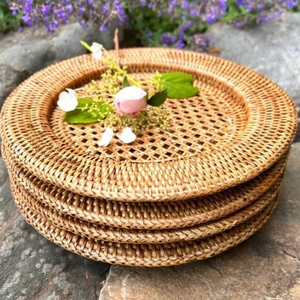 Fabricante de placas de cargador de ratán hechas a mano natural decoración de comedor de mimbre de bambú duradera personalizable Vietnam - Product Image 2