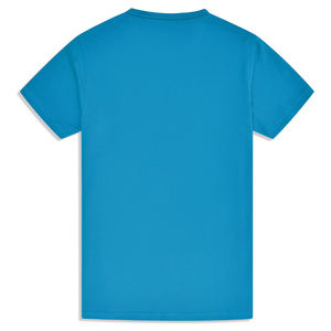 Camiseta de punto personalizable 100% algodón, cuello redondo liso verde azulado básico, transpirable, 220 gramos, logotipo informal de alta calidad - Product Image 4