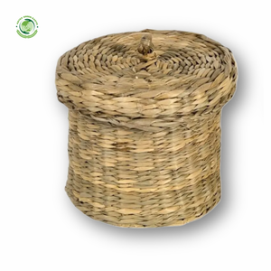 Ensemble de 2 boîtes en herbe de mer avec couvercle, boîte de rangement artisanale, écologique, naturelle, décoration intérieure et extérieure, vente en gros du Vietnam - Product Image 3