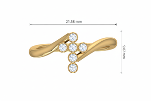 Anillo The Flourish Accent de Oro de 14K y Diamantes |   Diamante de Corte Brillante de 0.18 Quilates - Product Image 2