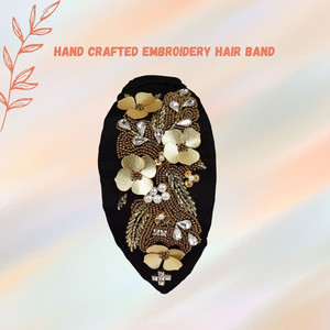 High Quality Elegant American Style <b>Black</b> Fabric Headband Hand-Embroidered Hair Accessories for Kids Durable Manufacturing - Product Image 4