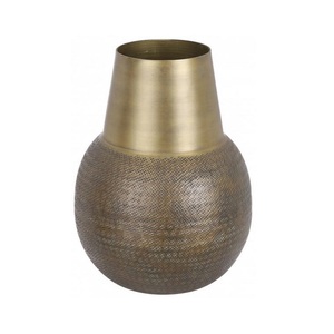 Jarrón DE MESA DE ALUMINIO chapado en oro de diseño bohemio hecho a mano, maceta personalizada, centro de mesa para bodas, fabricante indio directo - Product Image 5