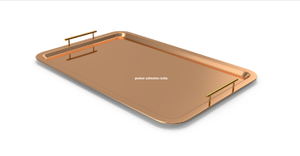 Venta al por mayor de luz de lujo Art Deco bandeja de servicio de metal de 24 pulgadas de latón plateado biodegradable con asa para hoteles y bares - Product Image 2