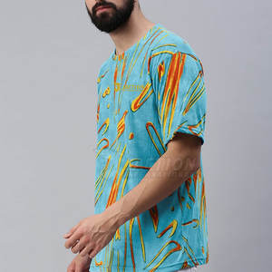 T-shirt imprimé de coupe ample surdimensionné sur mesure pour hommes, conception unique, nouveauté, T-shirt imprimé de coupe ample surdimensionné pour hommes - Product Image 3