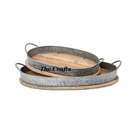 Plateau de service en bois et cuir de haute qualité, forme ronde, pour restaurant, hôtel et maison, plateau décoratif