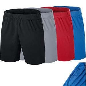 Pantalones cortos deportivos transpirables de algodón 100%, pantalones cortos deportivos de entrenamiento de verano de secado rápido para playa, red deportiva, patrón sólido - Product Image 1
