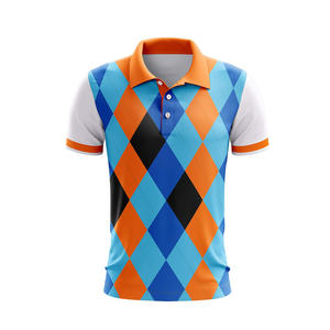 OEM logotipo personalizado impreso sublimado Golf Jersey de alta calidad de secado rápido Polo camiseta hombres patrón sólido diseño Casual tela botón - Product Image 1