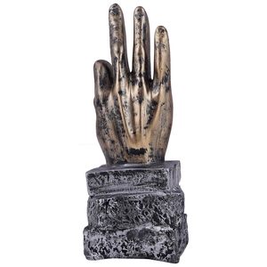 Décoration d'intérieur, statue de main en bronze avec base, objet décoratif, décoration de table de salon, sculpture antique, faite à la main - Product Image 5