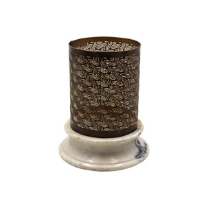 Vela votiva de Metal/madera de tamaño mediano con forma redonda y aspecto de tendencia en Color antiguo para el hogar y la Decoración de mesa de boda personalizada - Product Image 4