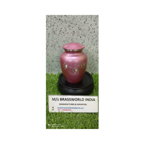 Nouvelles urnes funéraires pour animaux de compagnie en laiton, aluminium et argent rose pour adultes Brassworld India, modèle américain BWI-786-514, fournitures funéraires - Product Image 1