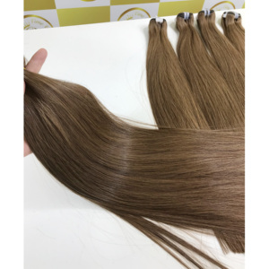 ผมต่อแบบเส้นผมดิบเรีมีสีน้ำตาลเข้มมีหนังกำพร้าปรับแนวเวียดนามมีคุณภาพสูง - Product Image 4