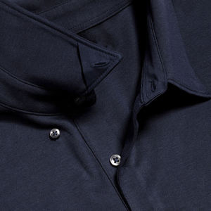 Camiseta de Manga Corta para Hombre al por Mayor, Corte Clásico, Transpirable, de Punto, Poliéster/Algodón, Estampada, Estilo Casual Elegante, Color Azul Marino - Product Image 2