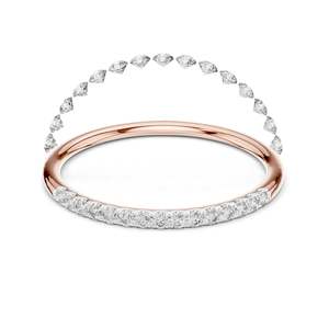 Anillo de Diamantes de Laboratorio de 0.12 CT con Banda Curva y Pavé para Mujer, Claridad VVS-VS EF, Oro de 18K, 14K, 10K y Plata 925, Moissanita - Product Image 2
