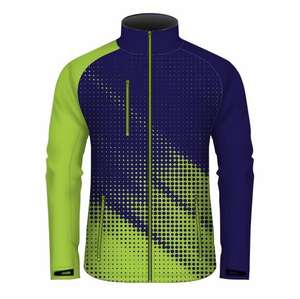 Chaqueta Softshell para golf y correr para hombre, cortavientos de secado rápido, logotipo frontal de lona para exteriores, poliéster grueso de invierno - Product Image 1