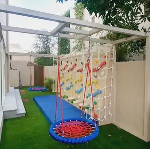 Columpio de Nido de Pájaro multicolor de 120cm de diámetro 100cm para Columpio de parque infantil con cuerda colgante