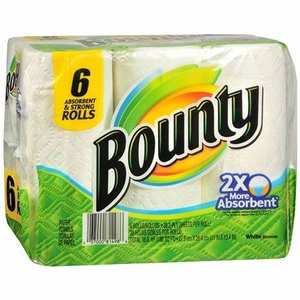 Toallas de papel blanco de 2 capas auténticas de Bounty, el mejor precio, 12 rollos familiares y 30 rollos regulares, patrón deportivo comprimido para recién nacidos - Product Image 1