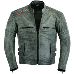 Veste de moto confortable coupe slim imperméable coupe-vent de qualité supérieure en cuir de vache véritable pour homme - Product Image 4
