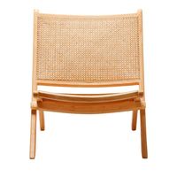 Chaise de jardin pliable en rotin et bois naturel, style moderne, durable, écologique, couleur personnalisable pour un placement facile dans les parcs et salons.