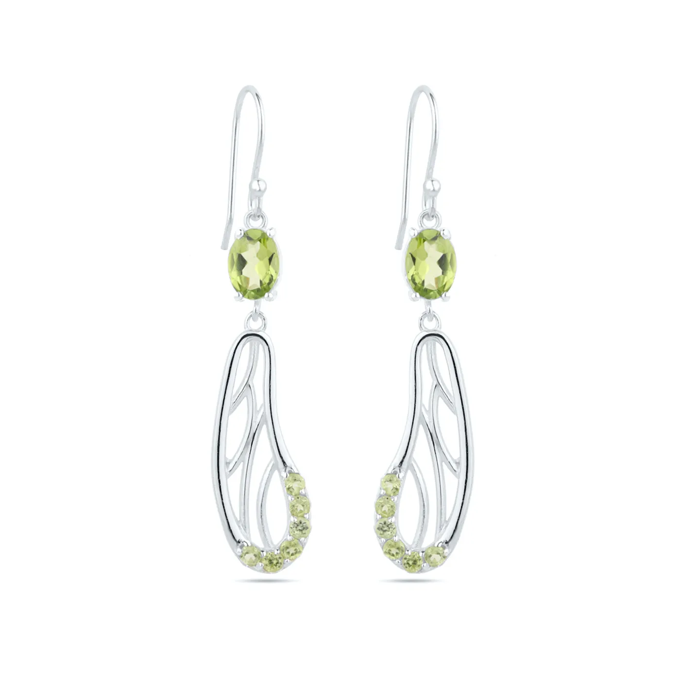 Donne squisita moda elegante naturale Peridot gemma 925 solido in argento Sterling classico gancio orecchini accessori per le donne