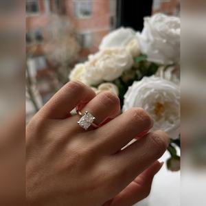 Wholesale Lab Grown Diamond <b>Cushion</b> Engagement <b>Ring</b> Gold Setting Luxury Fine Jewelry Factory Direct - Product Image 5