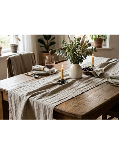 100% Natural Woven Linen Solid Pattern Modern Durable <b>Table</b> <b>Runner</b> 45x145 cm Custom Size Eco-Friendly Luxury Home Hotel Wedding - Product Image 3