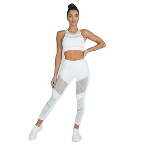 ชุดโยคะผู้หญิงแบบปรับแต่งได้น้ำหนักเบา2ชิ้นชุดออกกำลังกายแบบสี่ทางระบายอากาศได้ - Product Image 1