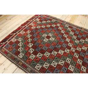 Grand tapis vintage 5,5x9,4 pieds, tapis turc en laine rouge uni - Product Image 3