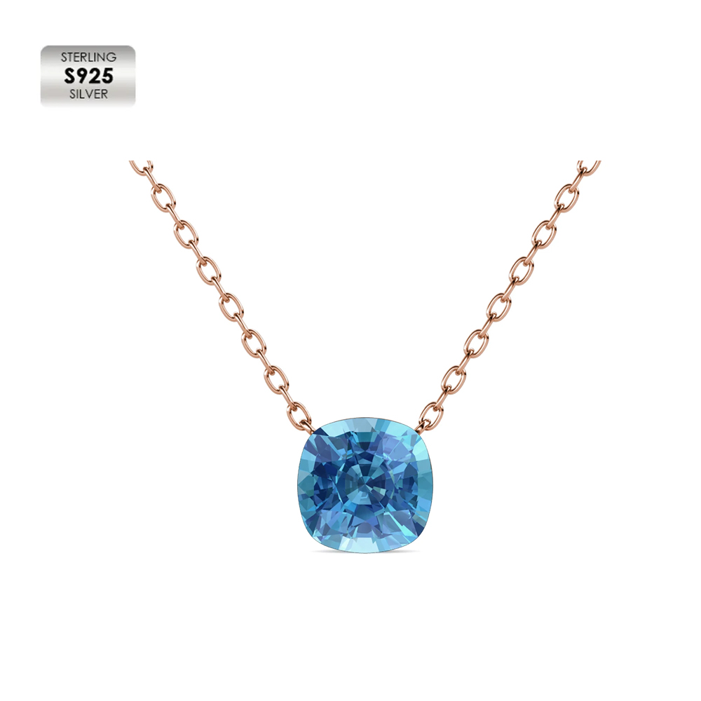 S925 With 18k Rose Gold Plated Small Pendant  Necklace