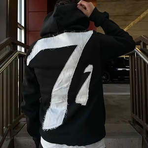 Fabricant de survêtements et de sweats à capuche streetwear d'hiver OEM ODM, logo personnalisé, sweat à capuche en coton 100% lourd, patch brodé délavé - Product Image 4